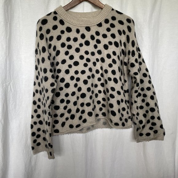 Madewell Polka Dot Merino Wool Wide Sleeve Sweater - Picture 2 of 5